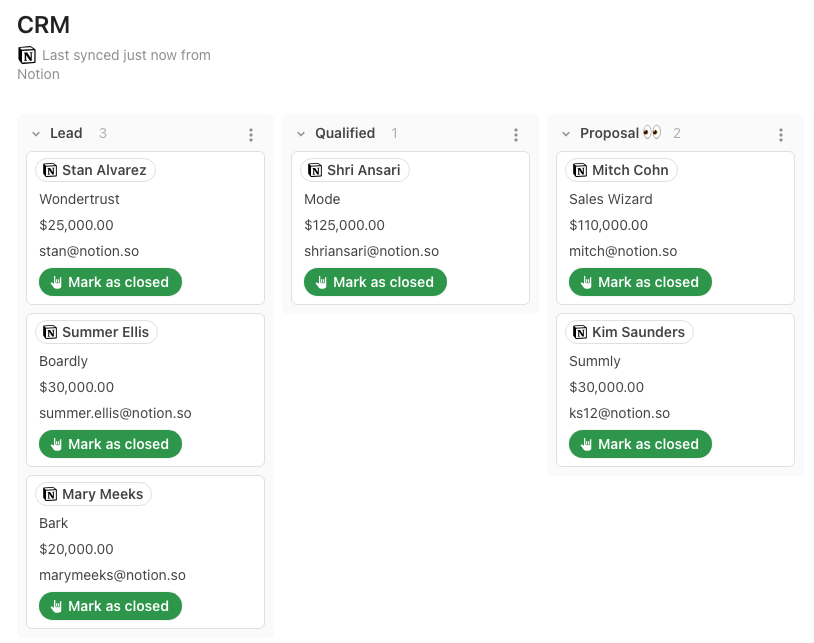 Notion Sales CRM
